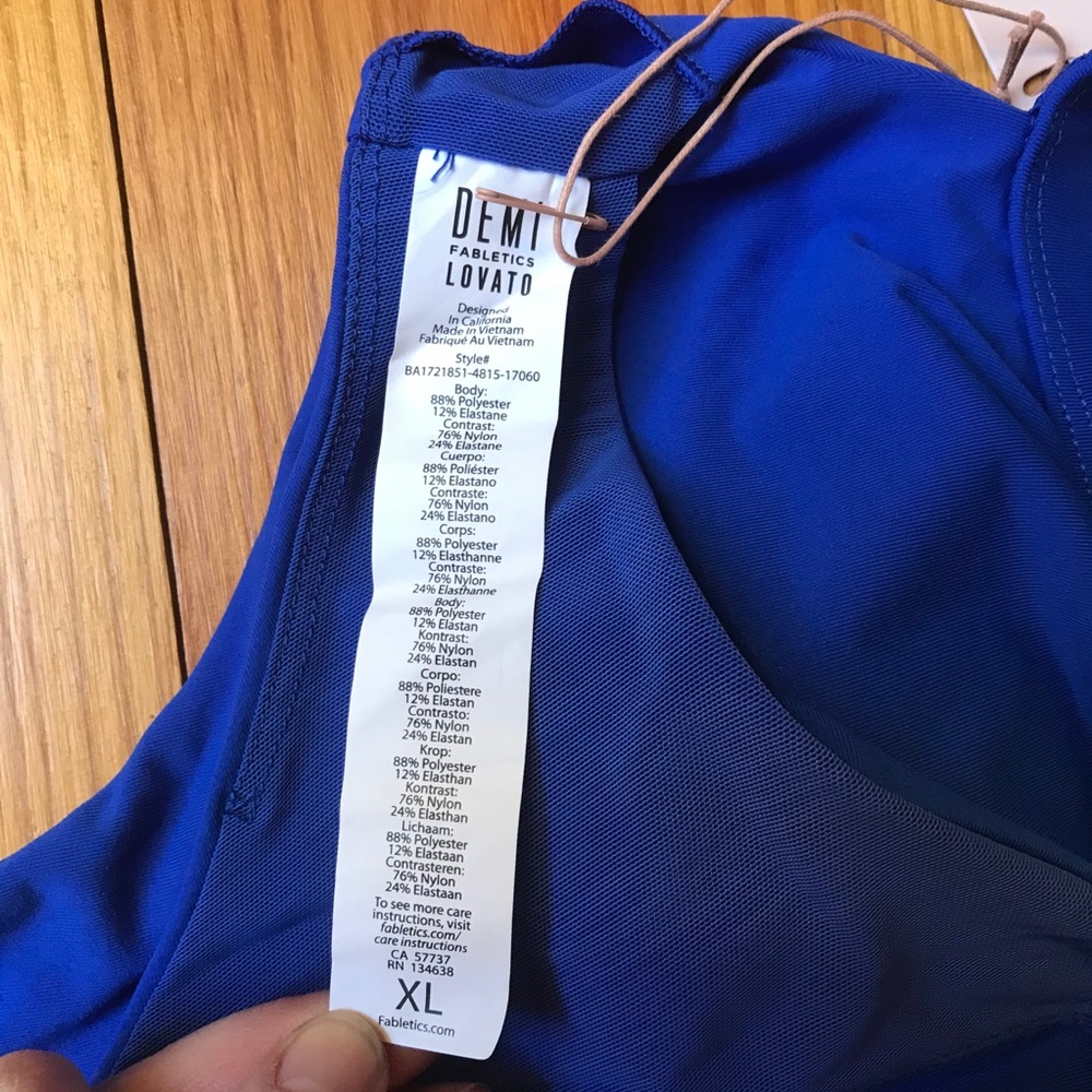 Fabletics Royal Blue Eden Crossback Bra, NWT, XL - Picture 13 of 15